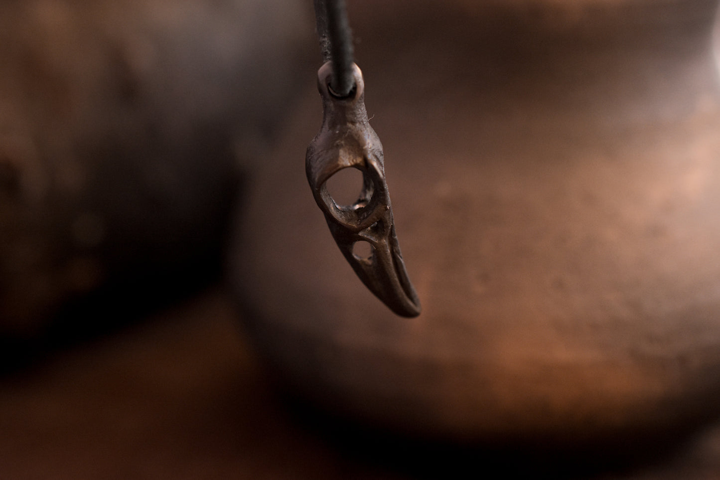 Crâne de corbeau - Pendentif bronze