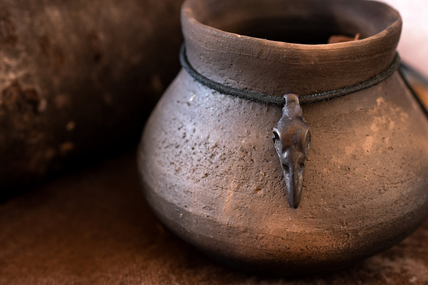 Crâne de corbeau - Pendentif bronze