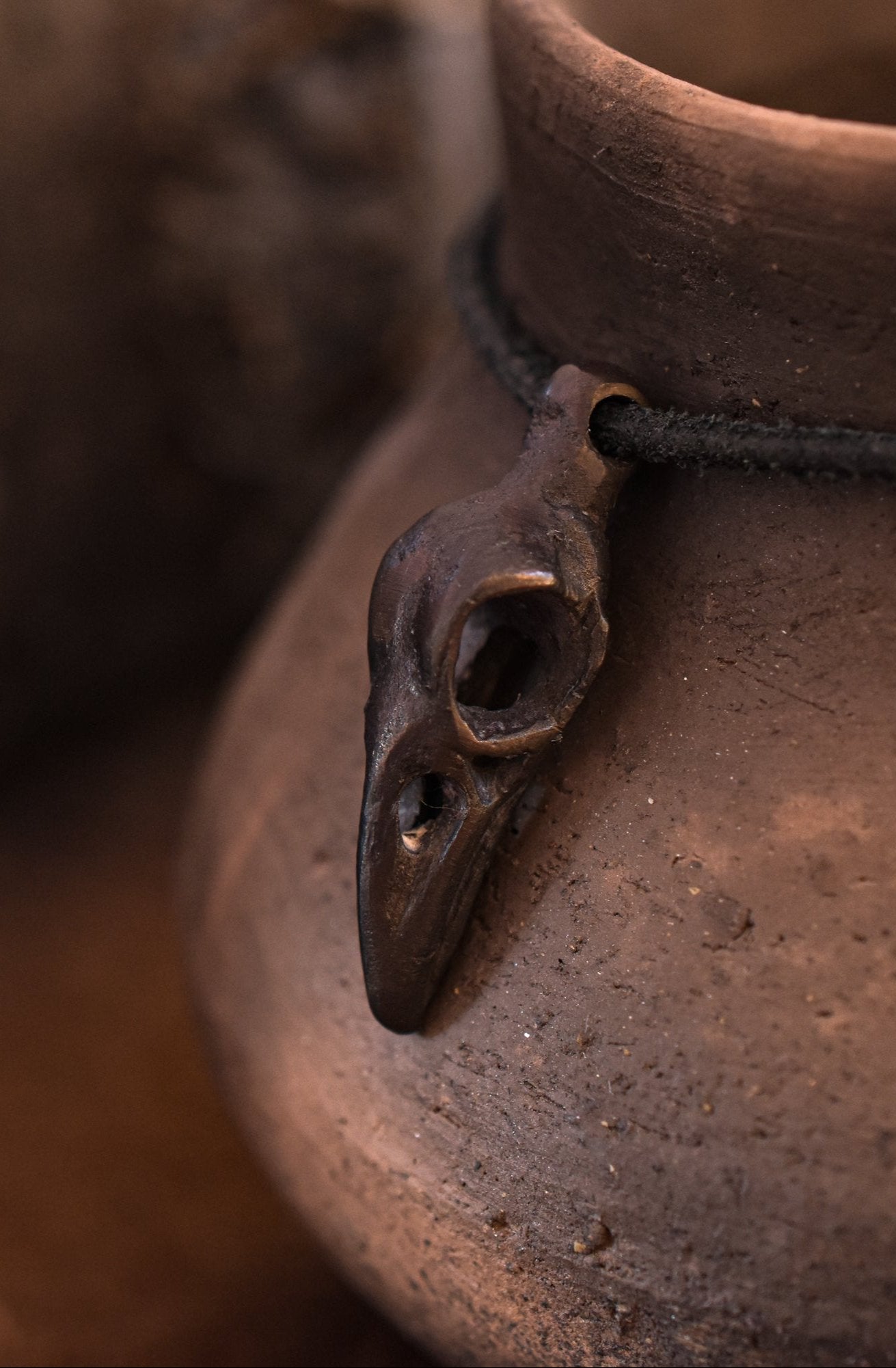 Crâne de corbeau - Pendentif bronze