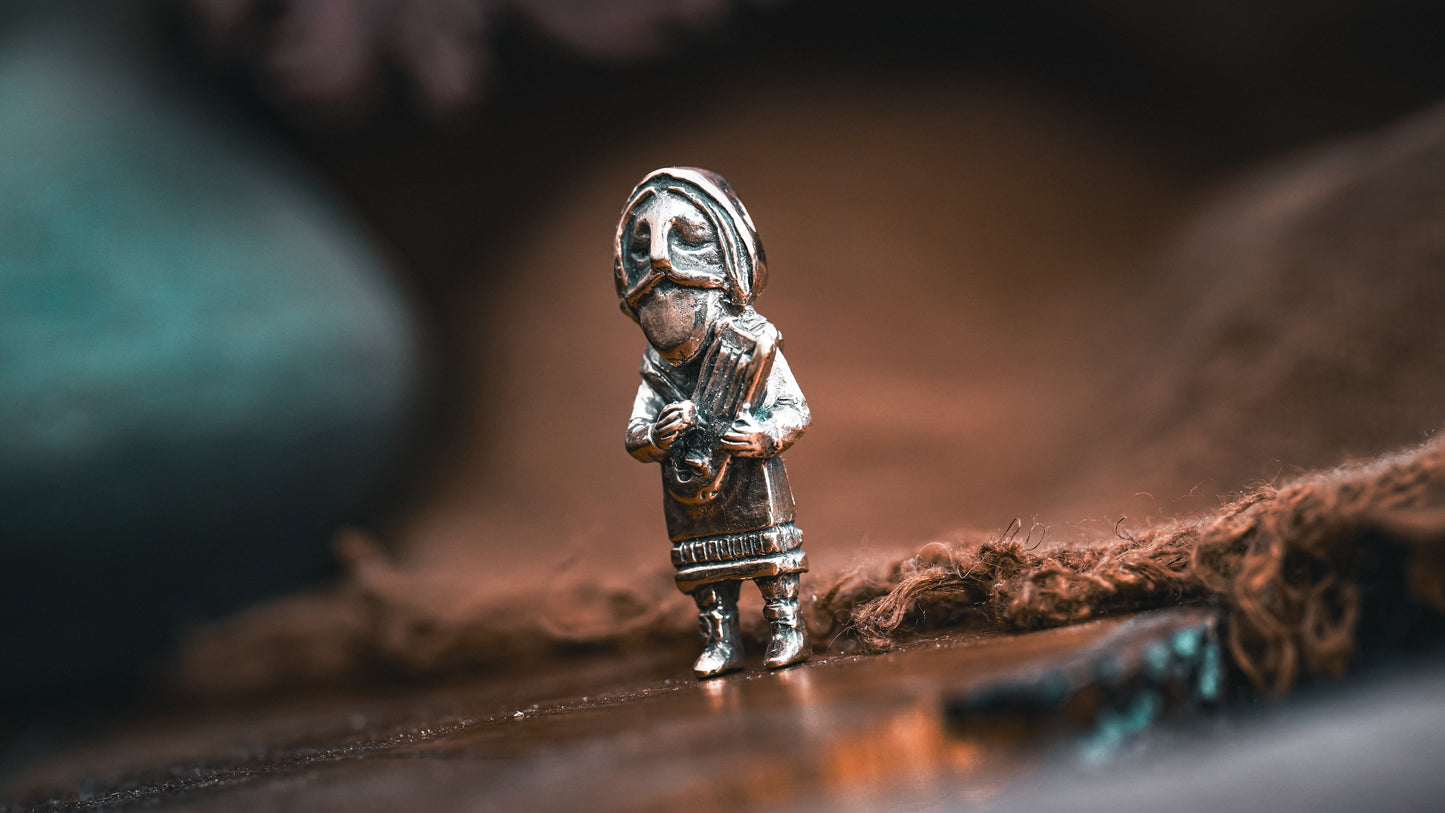 Bragi Pendentif bronze inspiré des mythes nordiques, amulette païenne viking Bragr