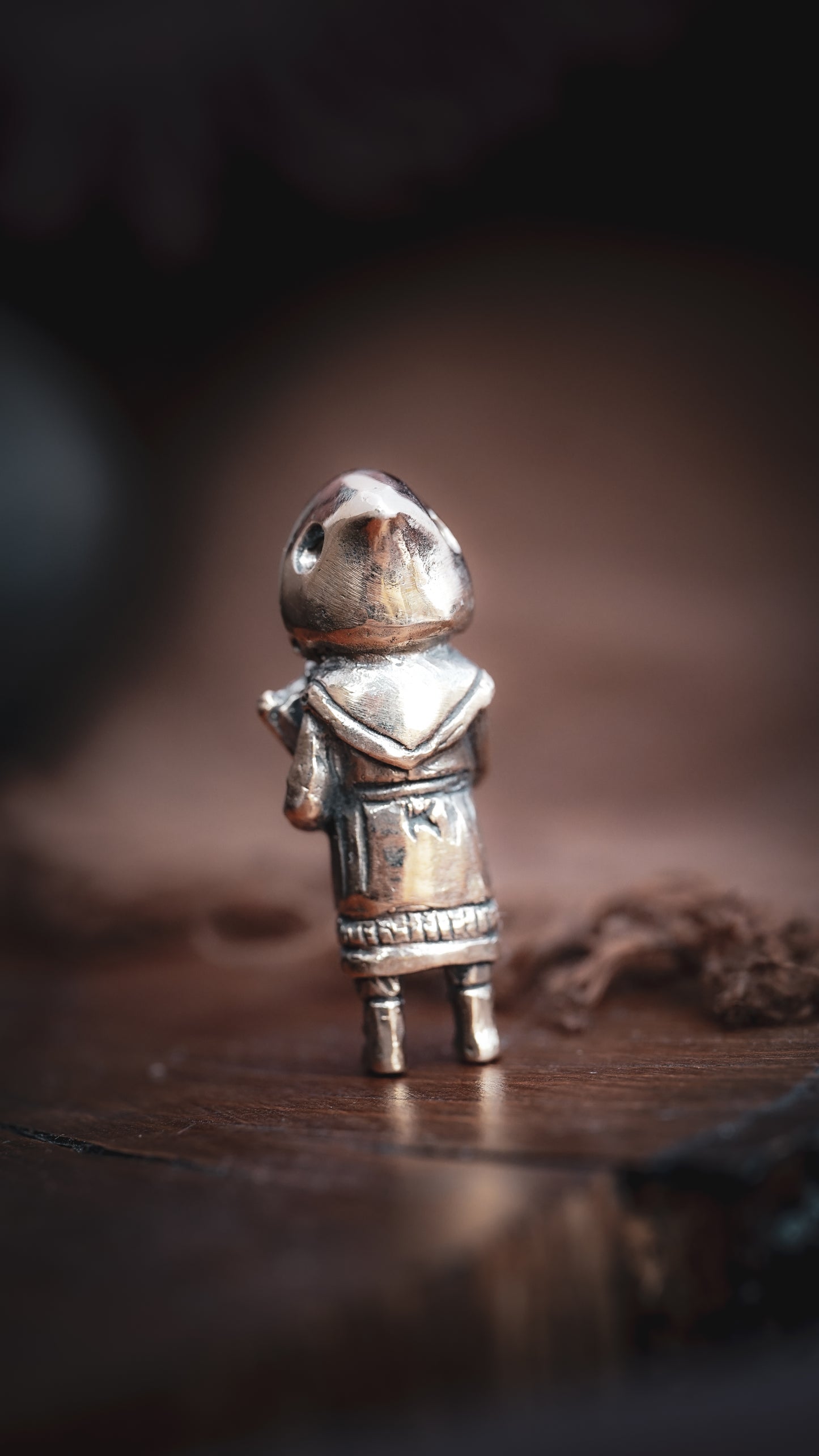 Bragi Pendentif bronze inspiré des mythes nordiques, amulette païenne viking Bragr