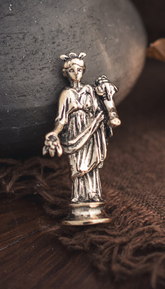 Rosmerta statuette en bronze - Déesse gallo-romaine d'abondance